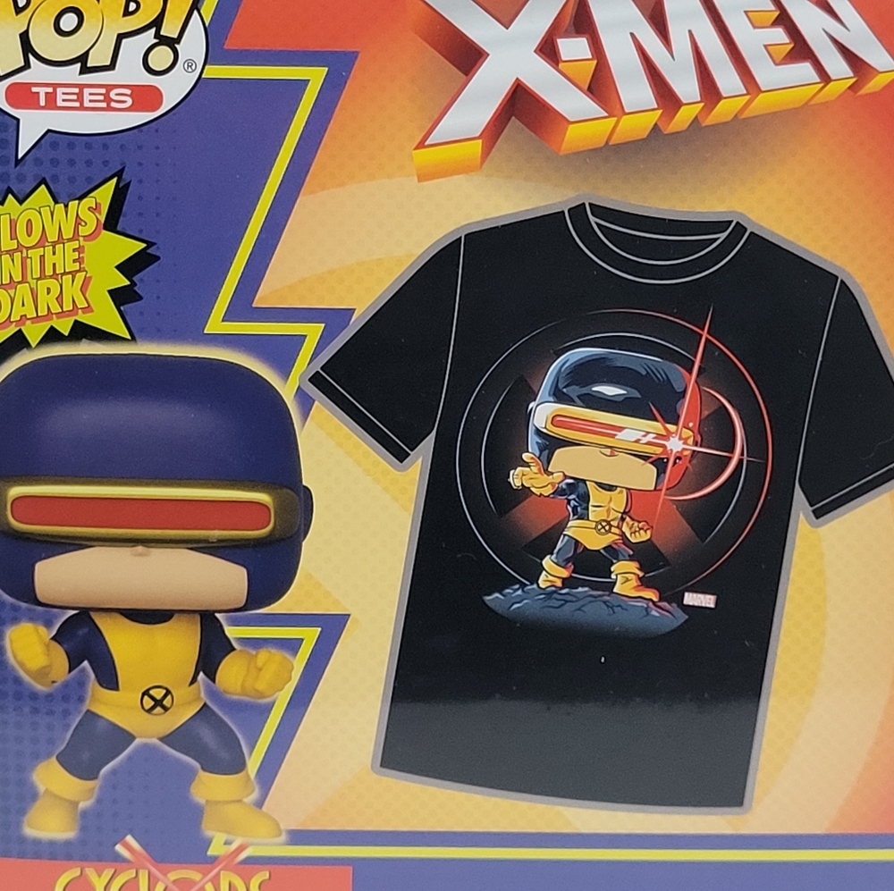 Funko X-Men Cyclops GITD Pop Tee Bundle Size Large